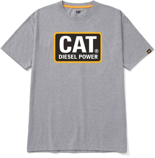 Maglietta Caterpillar CAT Diesel Power con vestibilità classica Heather Grey-Tellow