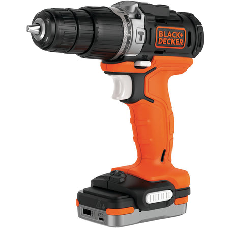 Black+Decker Trapano Avvitatore A Percussione Bdchd12S1-Qw 12V 1 Batteria 1,5 Ah