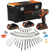 Black+Decker Trapano Avvitatore A Percussione Bdchd181B3A-Qw 18V 3 Batterie 1,5 Ah Valig.+120 Acc.