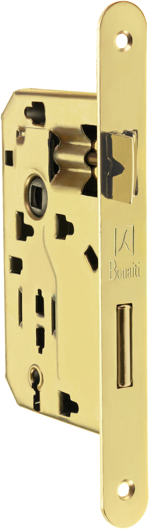 Bonaiti Serratura Legno Patent Inf. B/Tondo Art. 042T - Ottonato Lucido E.35