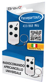 Bravo Radiocomando Apricancello Passepartout X Codice Fisso Frequenza 433+868 Mhz