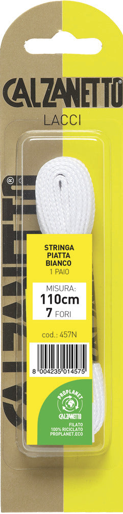 Calzanetto Lacci Piatti Per Scarpe 2 Paia Cm.110 Col. Bianco