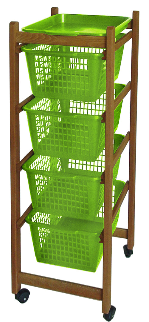 Carrello In Legno Ciliegio Cm. 37X30X78 H