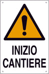 Cartello Segnaletico Inizio Cantiere Cm. 40X60 10.00 Pz