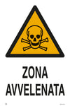 Cartello Segnaletico Zona Avvelenata Cm. 20X30 10.00 Pz