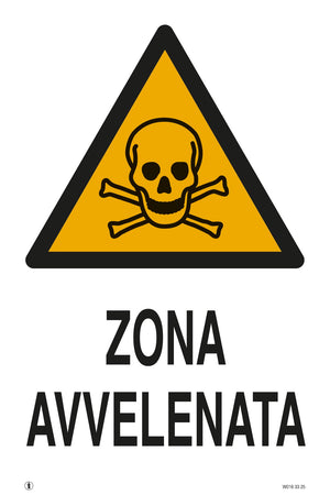Cartello Segnaletico Zona Avvelenata Cm. 20X30 10.00 Pz