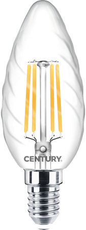 Century Lampada A Filamento Led Tortiglione E14 Luce Naturale 4 W - 470 Lumen 10.00 Pz