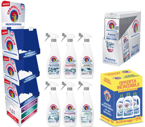Chanteclair Professional Espositore 48 Pz + Tripacco + Panno Microfibra 32 Pz