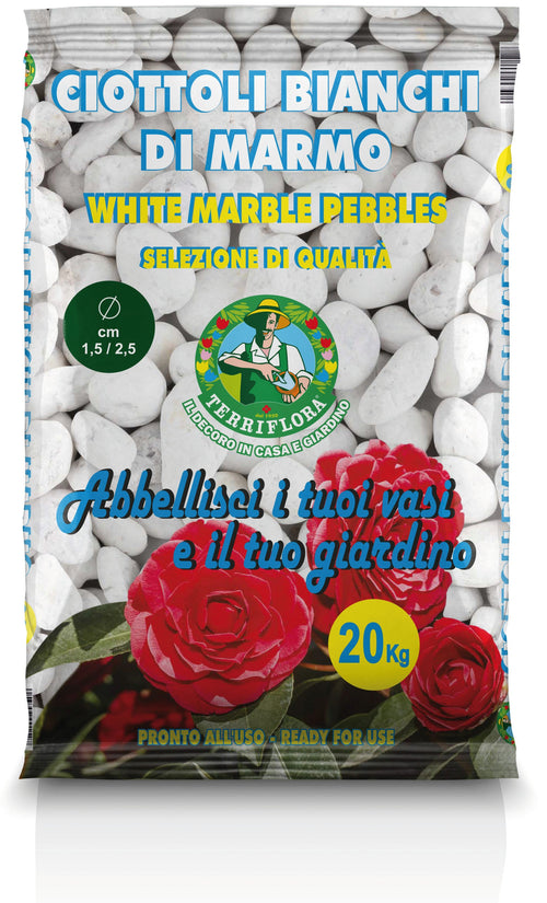 Ciottoli Bianchi Di Marmo Kg. 20 Mm. 15-25