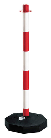 Colonnina Segnaletica Bianca/Rosso Con Base Riempibile H. Cm. 90 10.00 Pz