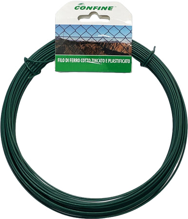 Confine Filo Di Ferro Cotto Zincato E Plastificato Ø Filo Mm.2,40 Mt. 9