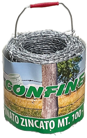 Confine Filo Spinato Zincato Mt.200 Ø Filo Mm.2,2
