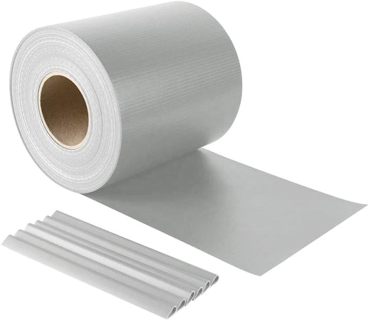 Confine Striscia Frangivista In Pvc + 20 Clip (450 Gr/M) Cm. 19X35 Mt Col. Grigio