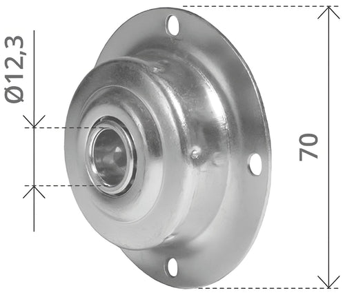 Cuscinetto Tondo Tipo Palermo Ø Mm. 70 Foro Rullino Ø Mm. 12,3