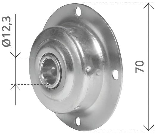 Cuscinetto Tondo Tipo Palermo Ø Mm. 70 Foro Rullino Ø Mm. 12,3