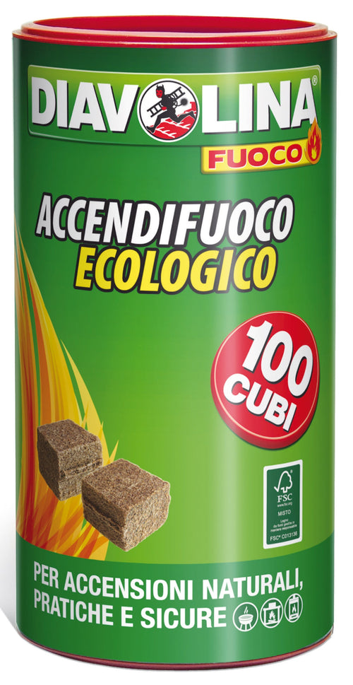Diavolina Accendifuoco Naturale Box 100 Cubetti 6.00 Pz