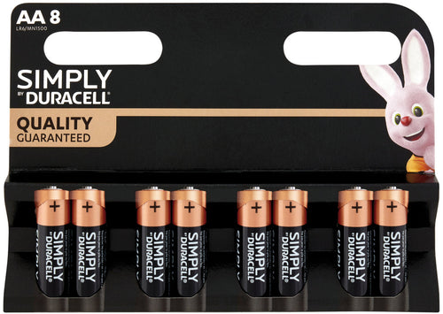 Duracell Pila Alcalina Serie Simply 8 Pz. Stilo 1,5V 12.00 Confezioni