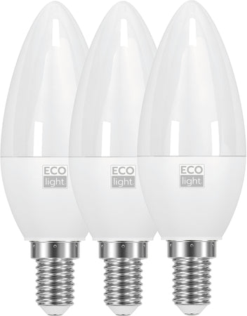 Ecolight Lampada A Led Candela E14 3 Pz. Luce Fredda 6 W 20.00 Confezioni