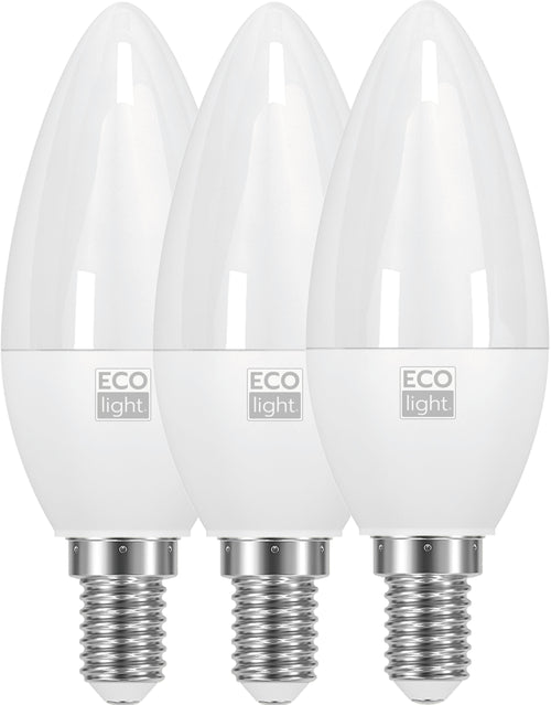 Ecolight Lampada A Led Candela E14 3 Pz. Luce Fredda 6 W 20.00 Confezioni