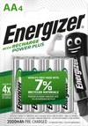 Energizer Pila Ricaricabile Power Plus Stilo 4 Pz.
