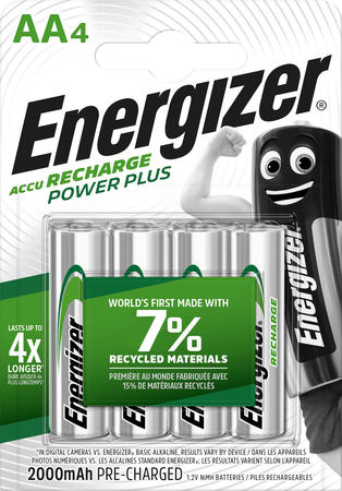 Energizer Pila Ricaricabile Power Plus Stilo 4 Pz.