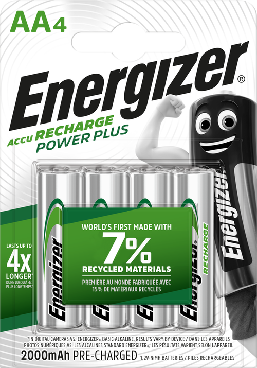 Energizer Pila Ricaricabile Power Plus Stilo 4 Pz.