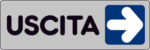Etichetta Segnaletica Adesiva Uscita A Destra 10 Pz. Cm. 15X5.