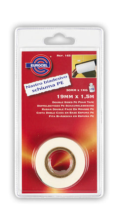 Eurocel Nastro Biadesivo Fissaforte Mm. 19X1,5 Mt. Col. Bianco