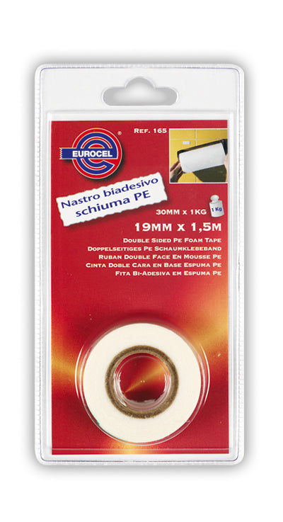 Eurocel Nastro Biadesivo Fissaforte Mm. 19X1,5 Mt. Col. Bianco
