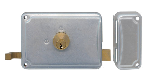 F.Lli Facchinetti Serratura Ferro Appl. 2M+S Zincata Art. P27 E. 50 Dx