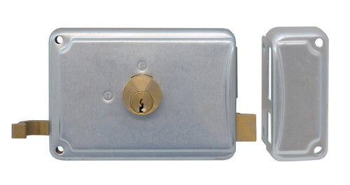F.Lli Facchinetti Serratura Ferro Appl. 2M+S Zincata Art. P27 E. 50 Dx