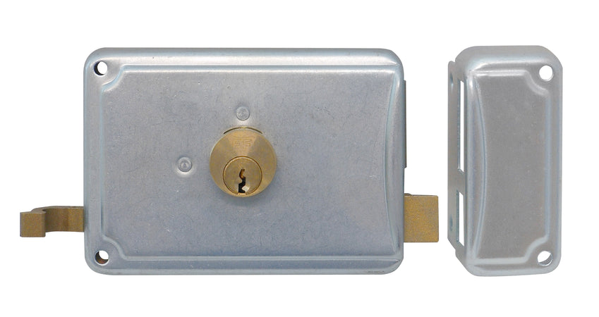 F.Lli Facchinetti Serratura Ferro Appl. 2M+S Zincata Art. P27 E. 60 Dx