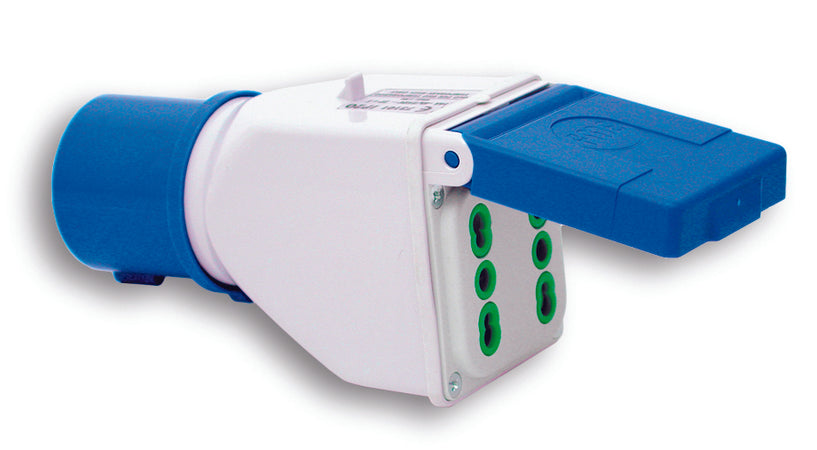 Fanton Adattatore Industriale Cee 2P+T Spina/2 Prese 10/16 A