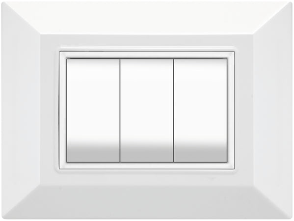 Feb Elettrica Placca Plain Col. Bianco 3 Posti 20.00 Pz