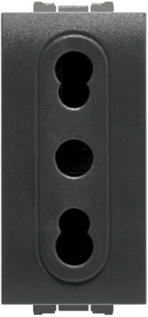 Feb Elettrica Presa Bivalente Di Sicurezza 2P+T 10-16A Col. Antracite 20.00 Pz