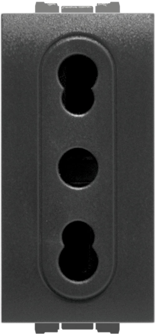 Feb Elettrica Presa Bivalente Di Sicurezza 2P+T 10-16A Col. Antracite 20.00 Pz