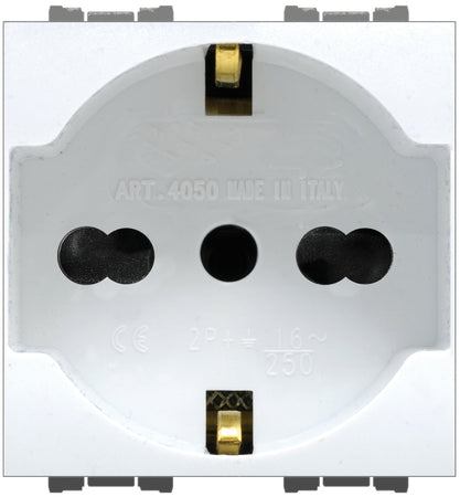 Feb Elettrica Presa Di Sicurezza Unel Bipasso 2P+T 10-16A Col. Bianco 10.00 Pz