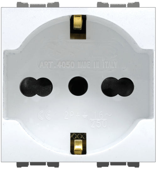 Feb Elettrica Presa Di Sicurezza Unel Bipasso 2P+T 10-16A Col. Bianco 10.00 Pz