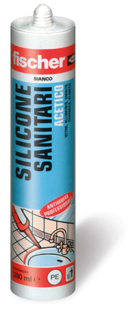Fischer Silicone Acetico Per Sanitari Ml. 280 - Bianco 25.00 Pz