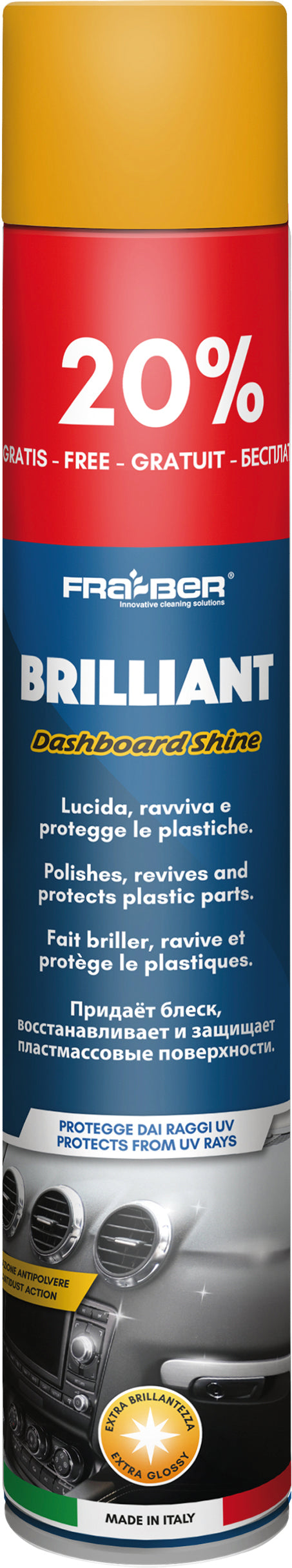 Fra-Ber Lucidante Protettivo Per Cruscotti Auto ''Brilliant'' Ml. 750