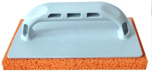 Frattazzo In Gomma Manico In Plastica Col. Arancio (A Grana Grossa) Cm. 10X24