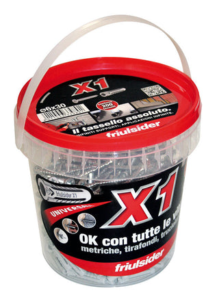 Friulsider Tassello Universale X1 Evo Con Vite In Box 200 Pz. Mm. 6X30
