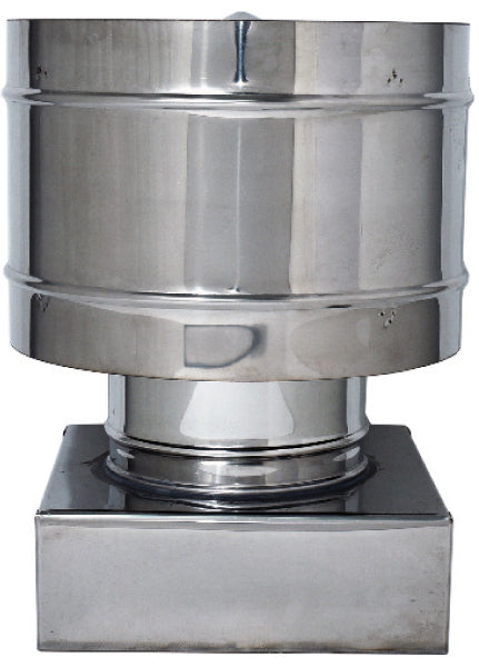 Fumaiolo Fisso Antivento Inox Quadrato Cm. 37X37