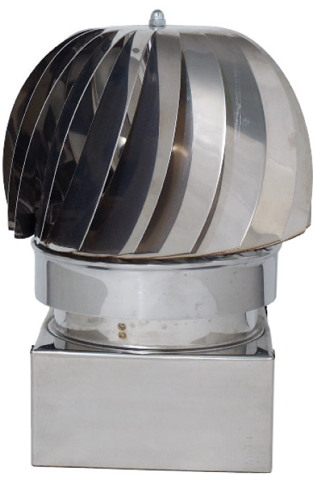 Fumaiolo Girevole Globo Inox Quadrato Cm. 27X27