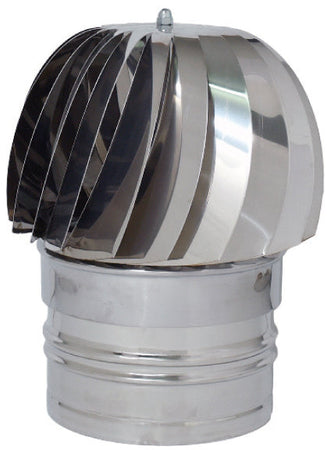 Fumaiolo Girevole Globo Inox Tondo (Attacco Maschio) Ø Cm.18