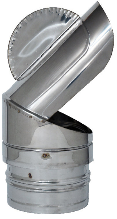 Fumaiolo Girevole Pappagallo Zincato Tondo (Attacco Maschio) Ø Cm. 25