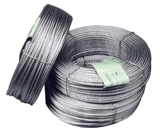 Fune In Acciaio Anima Tessile Rotoli Da Mt.100. Ø Mm. 2 100.00 Metri