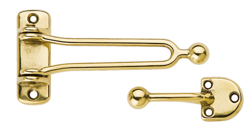 Gancio Di Sicurezza Per Porte Ottone Lucido 12.00 Pz