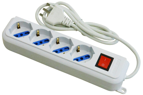 Globex Multipresa Con Interruttore In Blister 4 Posti 2P+T 10/16A Schuko