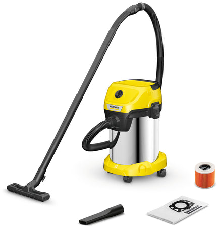 Karcher Bidone Aspira Solidi-Liquidi Wd 3 S V-19/4/20 Corpo Acciaio Inox 1.000 W Lt. 19
